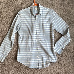 Club Monaco light blue and white striped button down